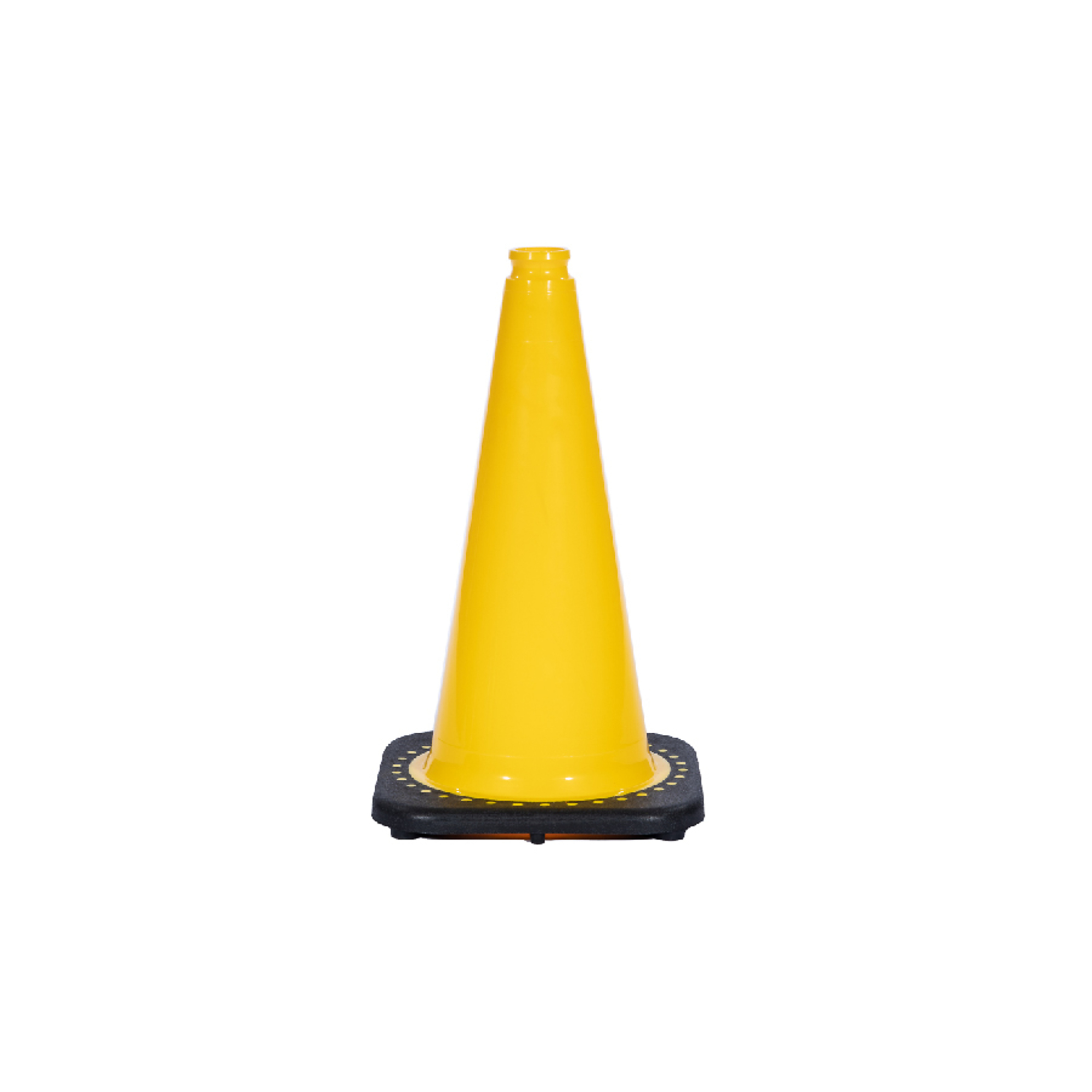 JBC REVOLUTION SERIES 18" Yellow Traffic Cone With Black Base, Plain No Reflective, Model # RS45015C-YELLOW